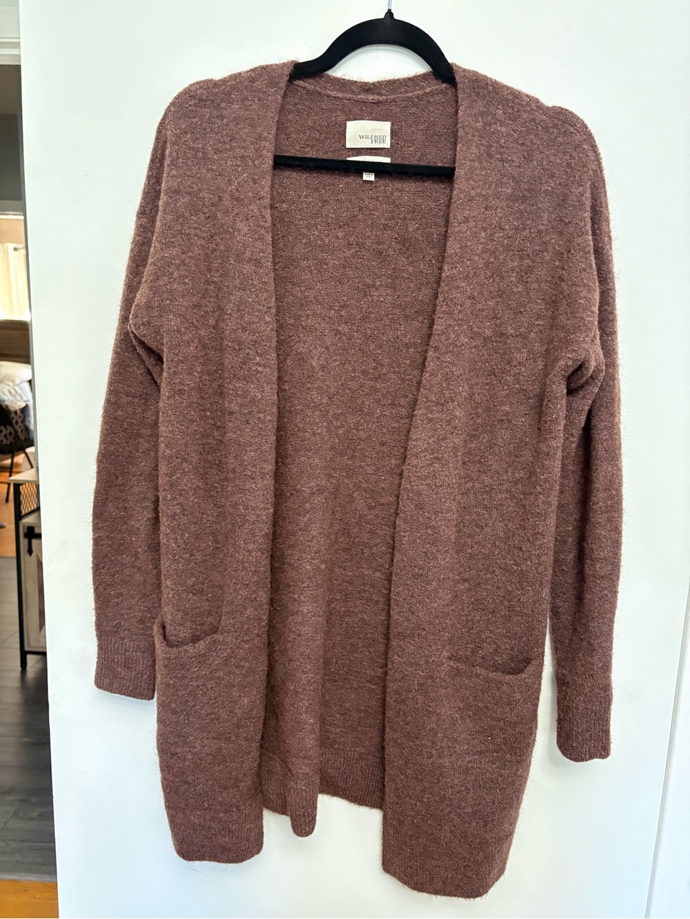 Wilfred Open-Front Cardigan Sweater - Mauve Pink
